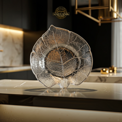 Large Leaf Design Acrylic PC Serving Plate