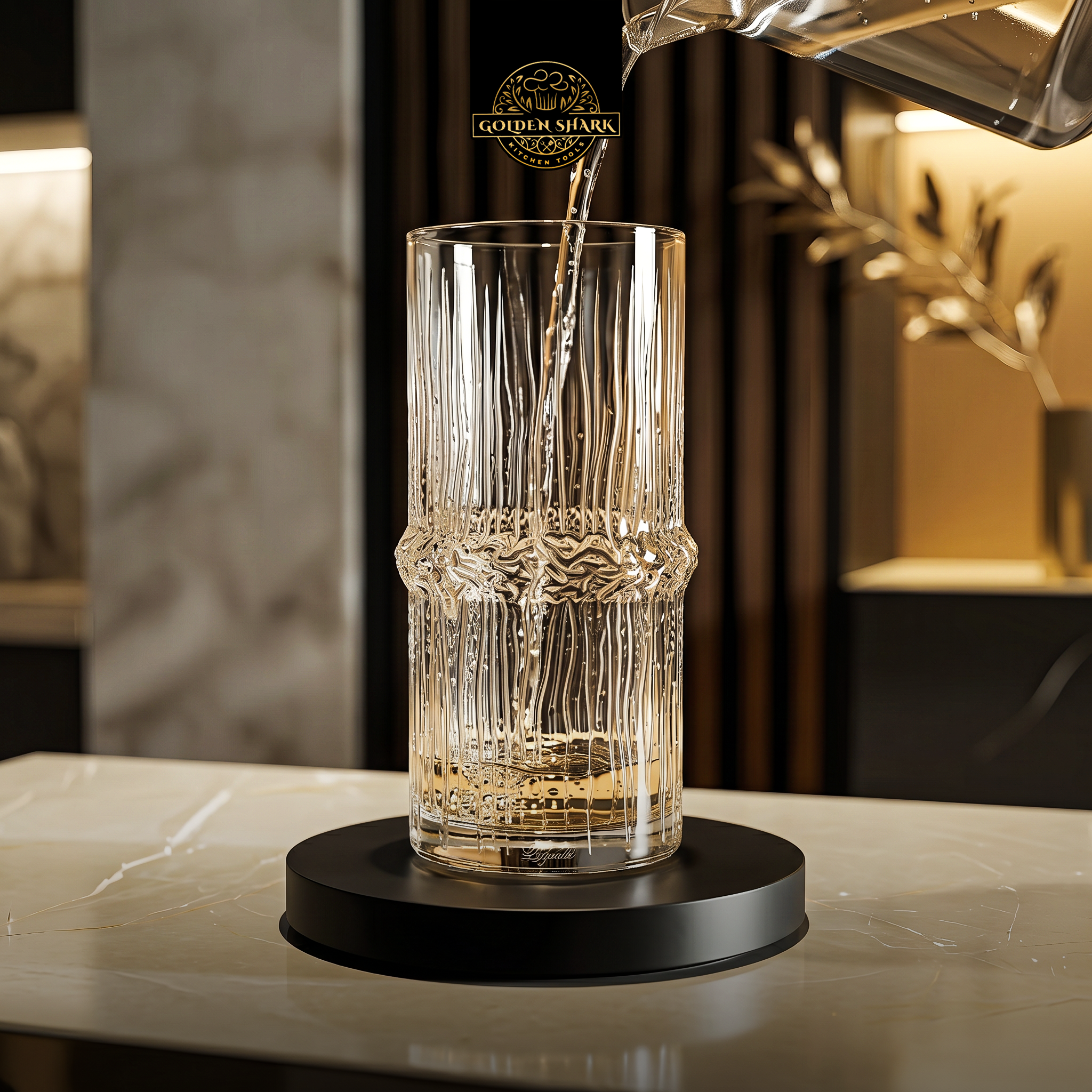 Golden Shark "Sugar Fragments" Transparent Acrylic PC Juice Glass Set