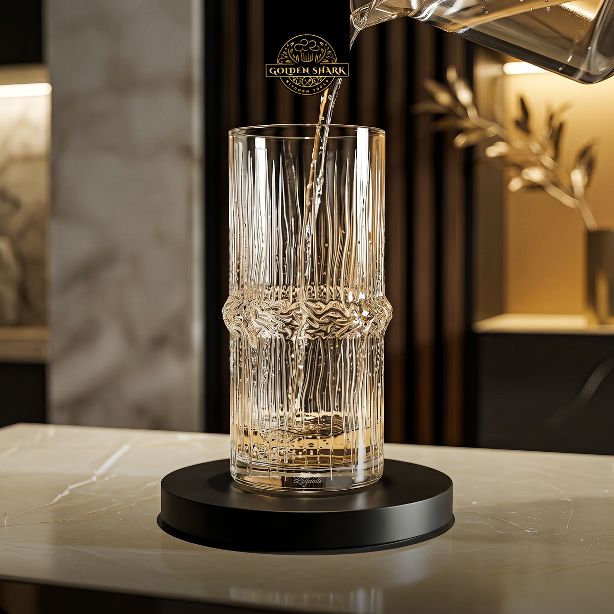 Golden Shark "Sugar Fragments" Transparent Acrylic PC Juice Glass Set