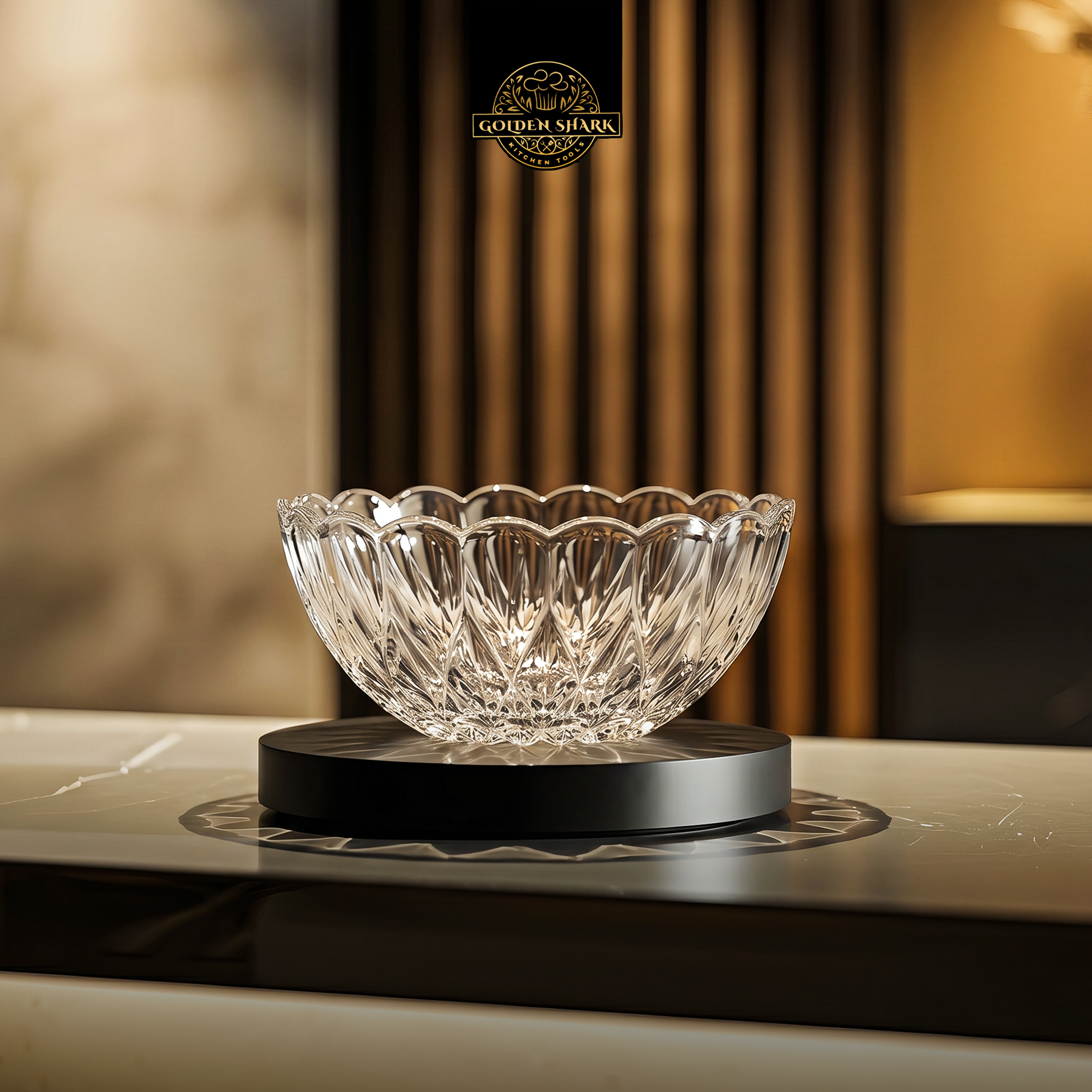 Golden Shark Crystal Design Acrylic PC Khoshaf Set